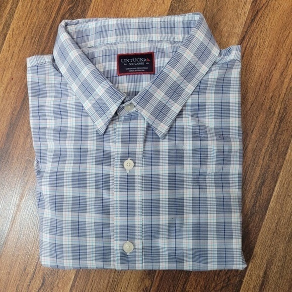 UNTUCKit Burklin Plaid Button Down Shirt‎ Stretch XX-LargeCasual Wear FLAW